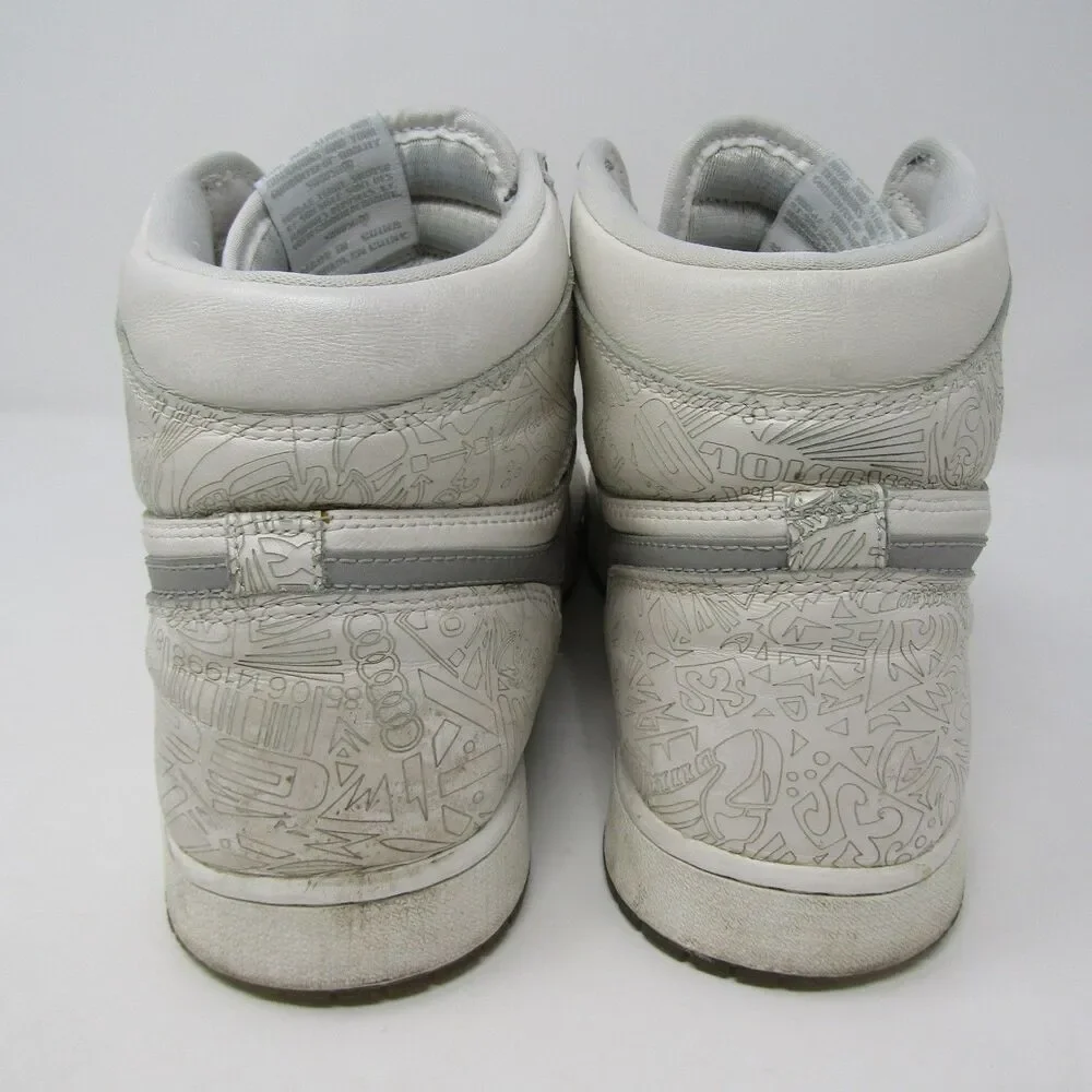 Nike Air Jordan 1 Retro OG High Laser White Metallic Silver 705289-100 Size 12